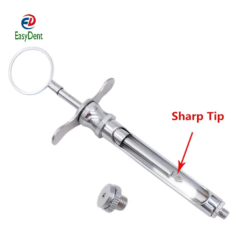 Dental Intraligamental Syringe StainlessSteel Pen-Style Aspirating Surgical Instrument Dentist 1.8ML Syringes to
