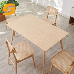 SUNLINK  Natural Wood Color Dinning Table With 6 Chair Sets Tables For Living Room