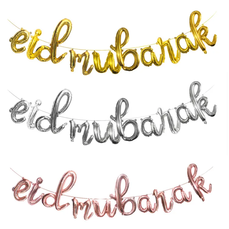 Арабский шрифт Eid Mubarak фольгированные воздушные шары с буквами для