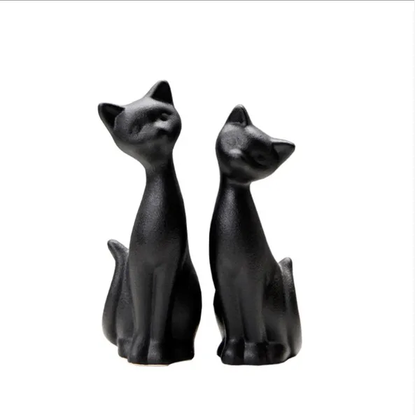 cat lover gift Cute little black cat figurine tabletop decoration kitten figurine