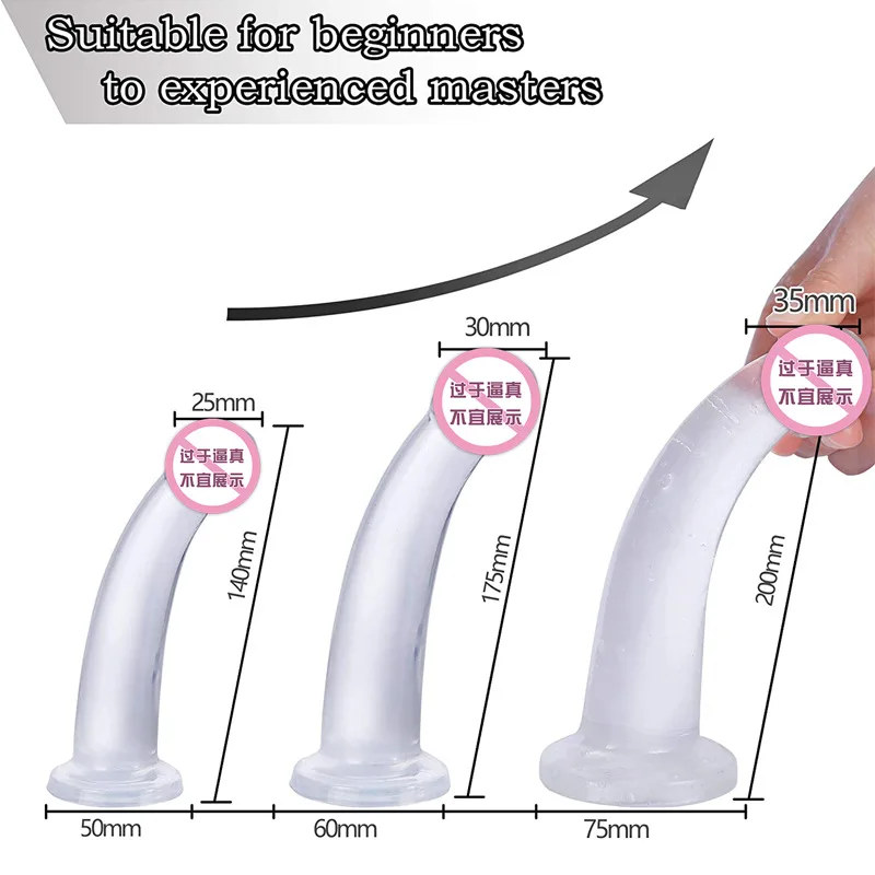 New transparent mushroom head rear court crystal bar expansion masturbator sex toys factory wholesale