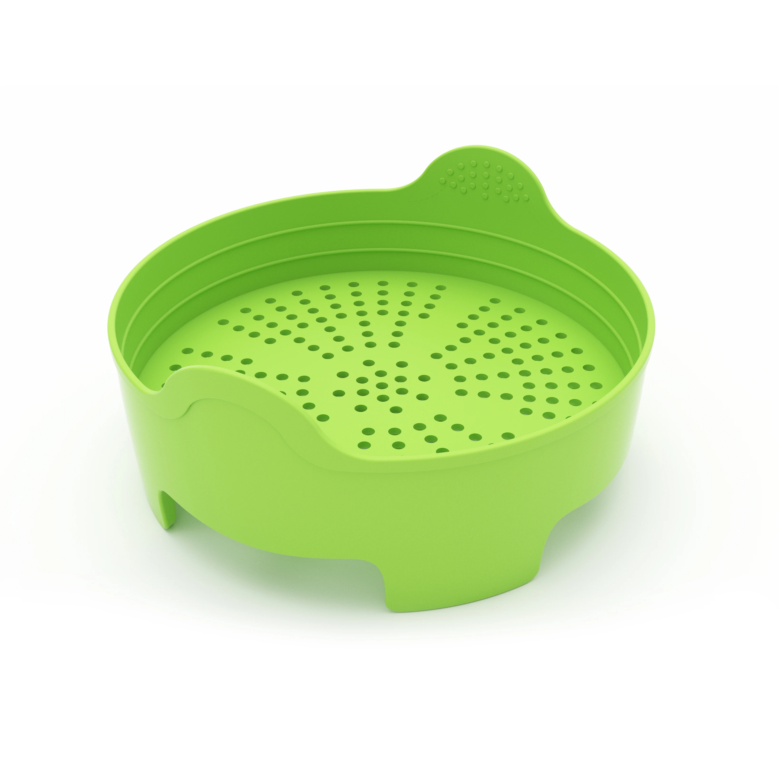 Cunite New Design Kitchenware Stainless Steel Food Steaming Mat Basket Silicone Steamer