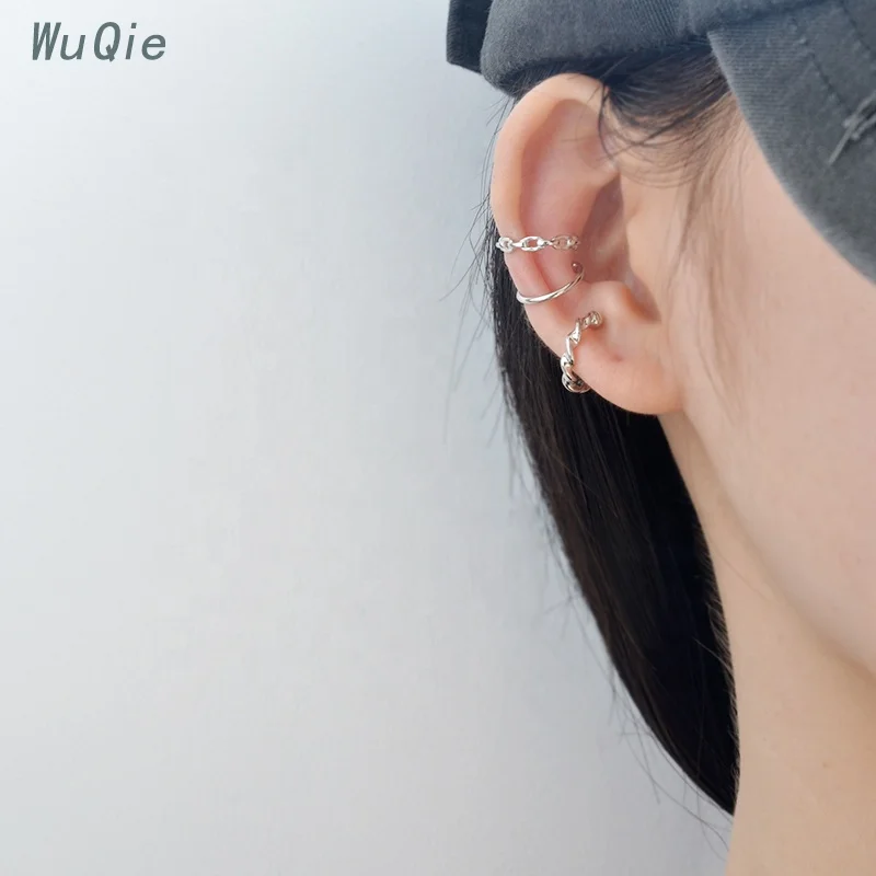 Wuqie 2020 Simple Earrings Set No Piercing Ear Wrap Silver Jewelry Gold Plated Ear Cuff