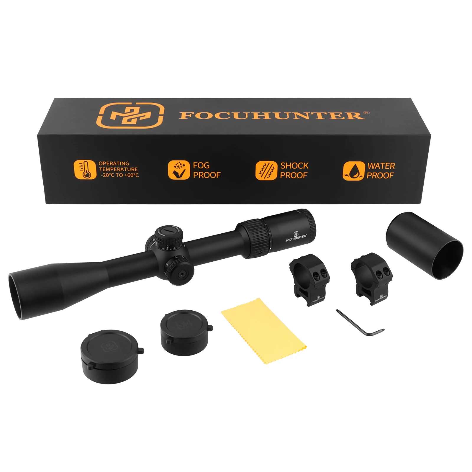 Focuhunter Hunting Scope IP67 Waterproof 4-16X44 FFP Tactical Long Range Scope Glass Etched Reticle Shockproof Optical Sight