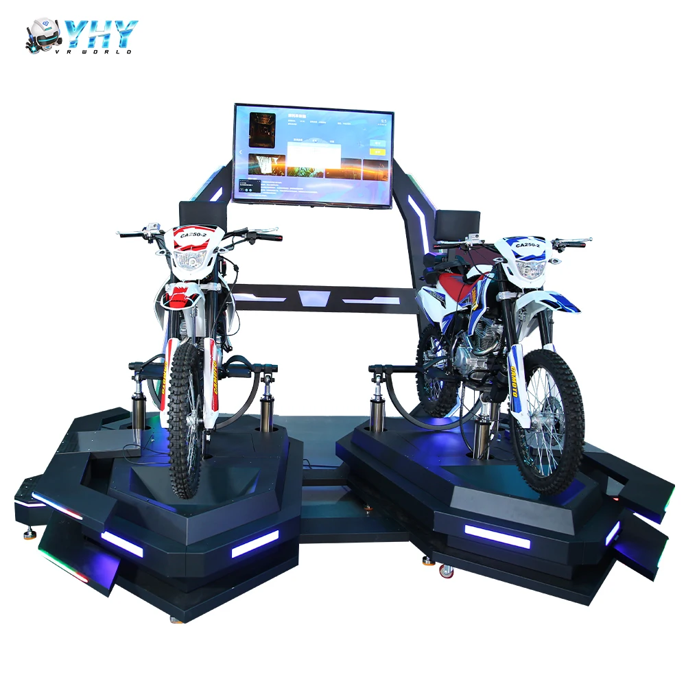 Shopping Mall Equipment Popular 55 inch Screen 3dof Motion Motorcycle Simulator 9D Virtual Vr Motorbike
