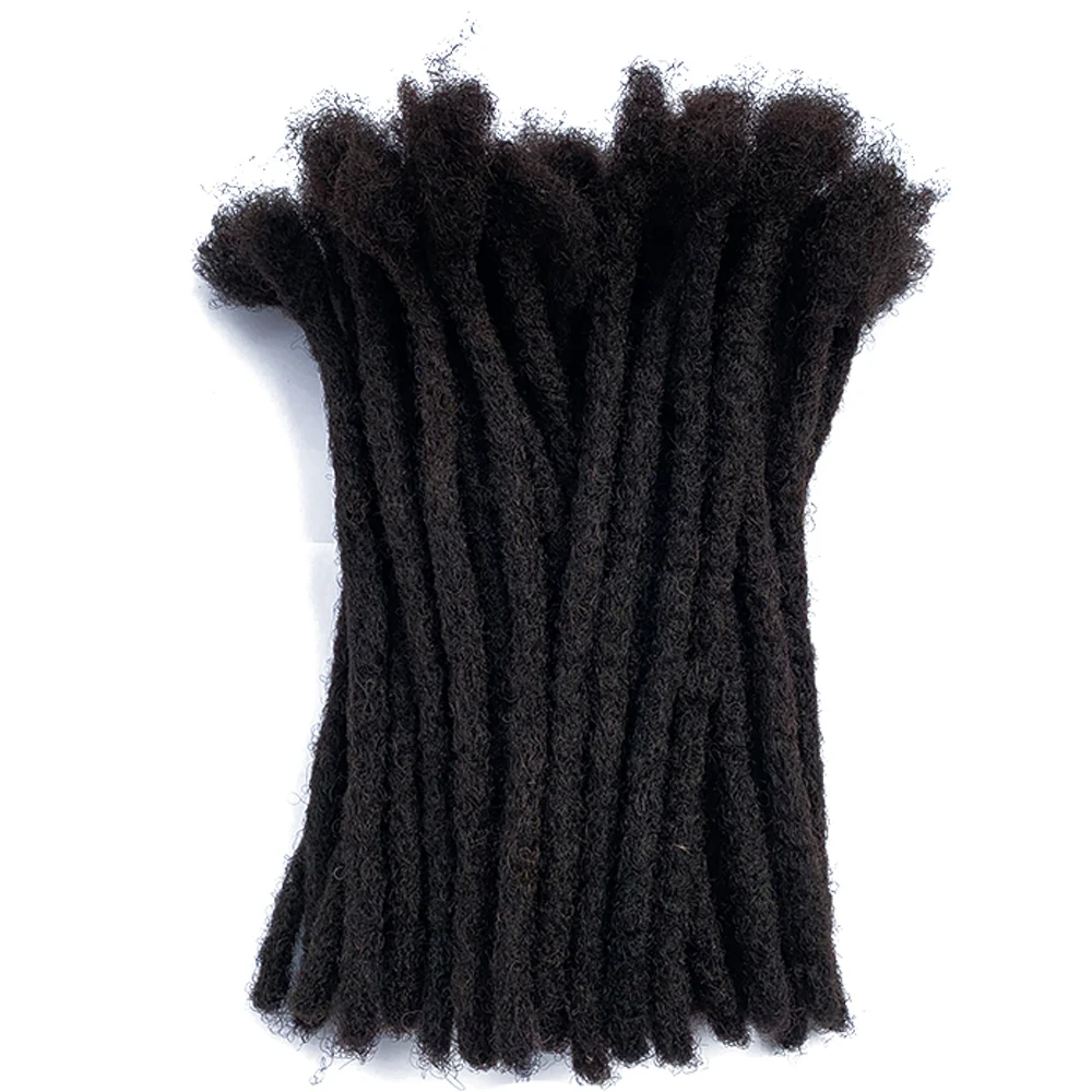 Human Dreadlocks Soft Twist Braiding Crochet Handmade Afro Kinky  Dread Locs Hair Extension 0.8CM for  African wig