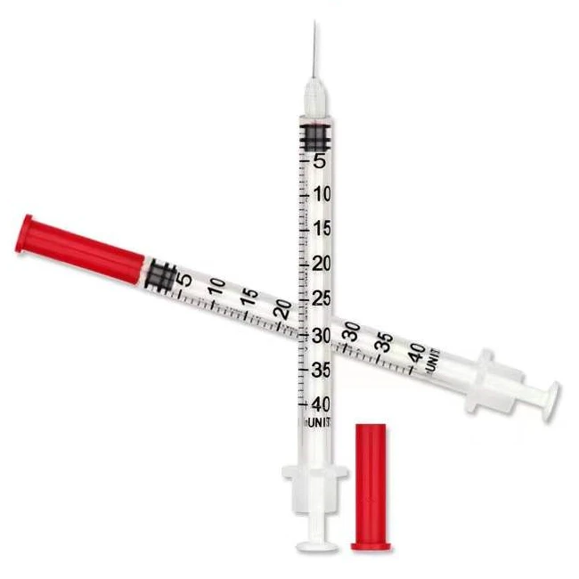 Injection Device Factory Wholesale 0.3ml Pvc Disposable Medical Sterile Colored Insulinsyringe Safety Syringe With Needle