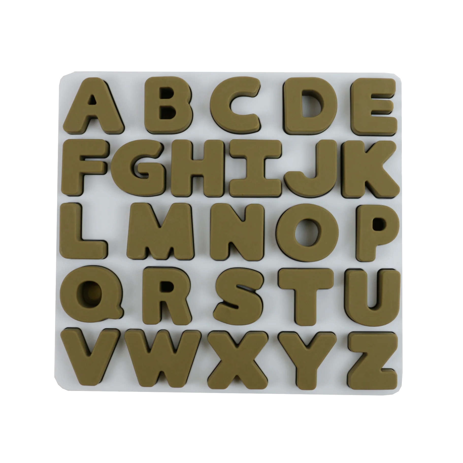 Низкий минимальный заказ быстрая доставка Чистый Розовый цвет 26 букв силиконовый пазл головоломки строительные блоки игрушки