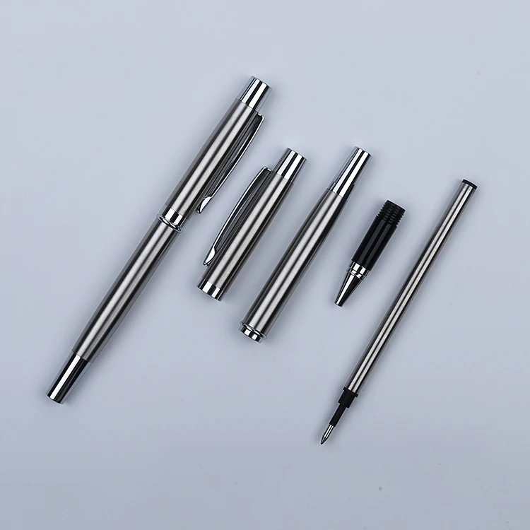 2020 Full Metal Roller Ball Pen Refill Gold Clip Black/ Sliver/ Matte Rollerball Pen