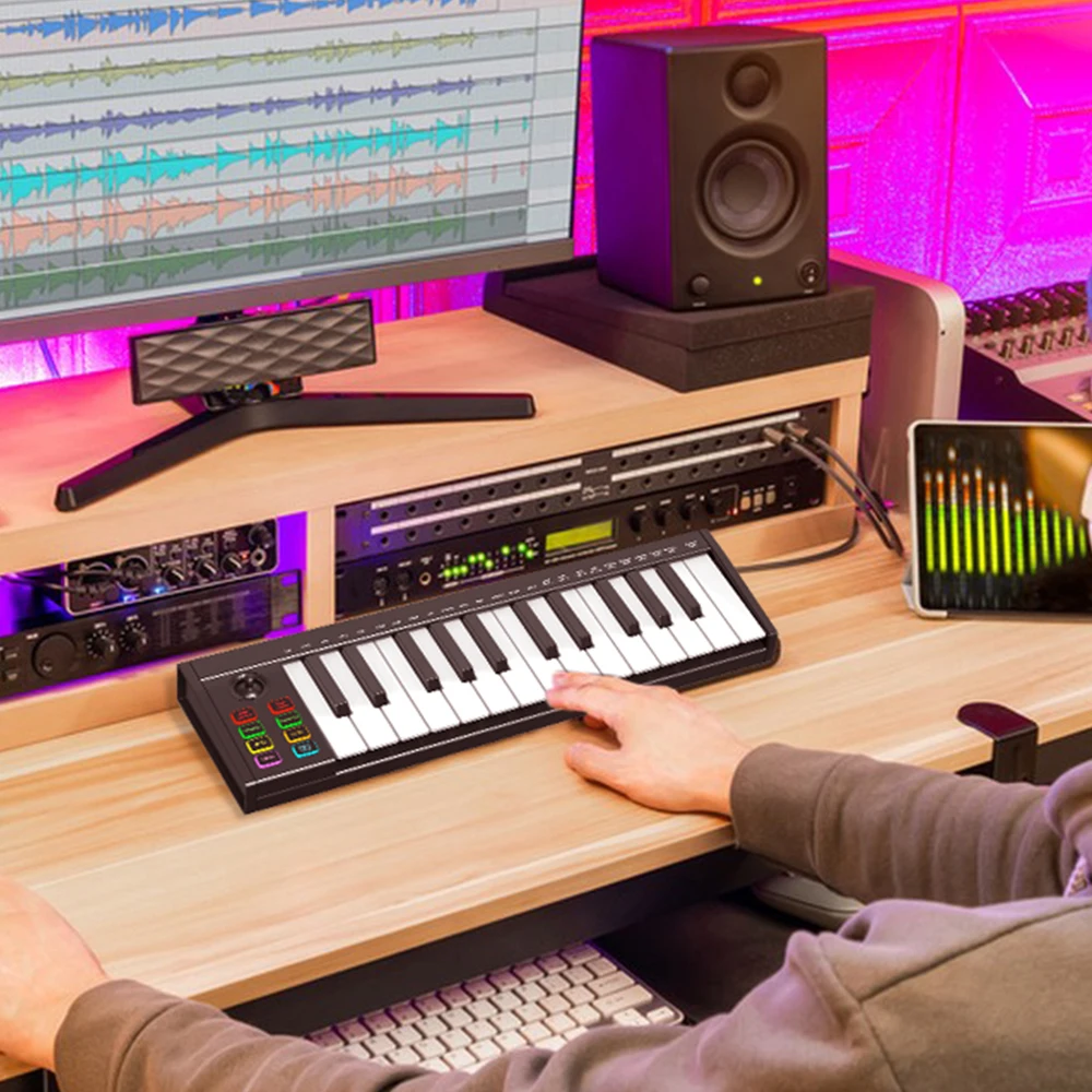 2025 promotion LED Screen 25 keys MIDI controller  electronic piano arranger Computer Music Instruments MIDI Keyboard