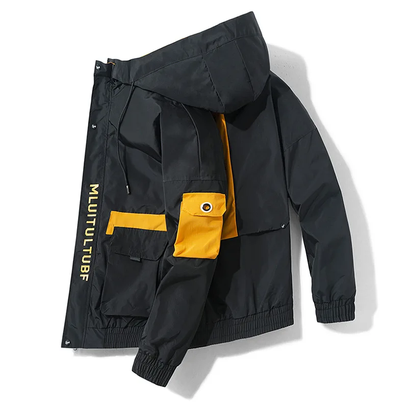  Sidiou Group Wholesale New Men Fashion Casual Coat Windproof Warm Zipper Windbreaker Jacket Hooded Sport