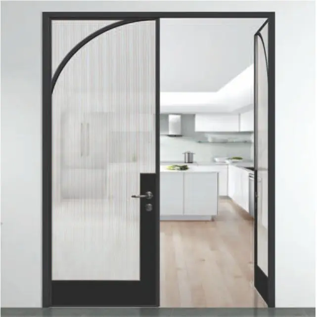 black glass french arch shaped aluminium doors sizes