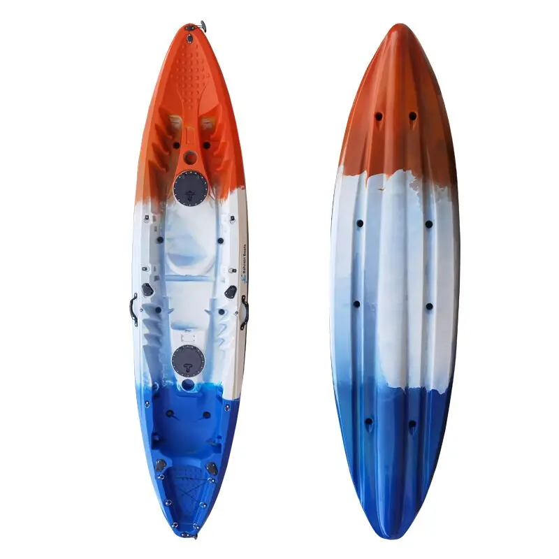 High Quality LLDPE Plastic kayak 2 person double person seater recreational fishing sea kayak for sale with paddle