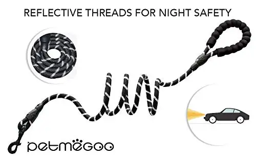 Highly Reflective Nylon Heavy Duty Dog Rope Leash with Soft Padded Anti-Slip Handle Dog Leash