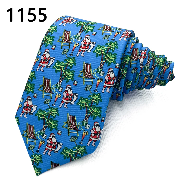 Santa Claus Christmas Garland Lively Festival Printed Mens Neckties Fashion tie Factory