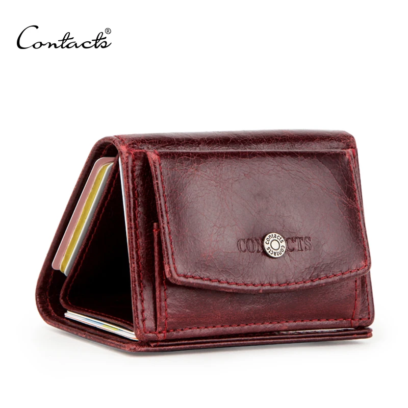 Ladies purse red cow genuine leather in wholesale price with coin pocket outside best selling womens designer small purse