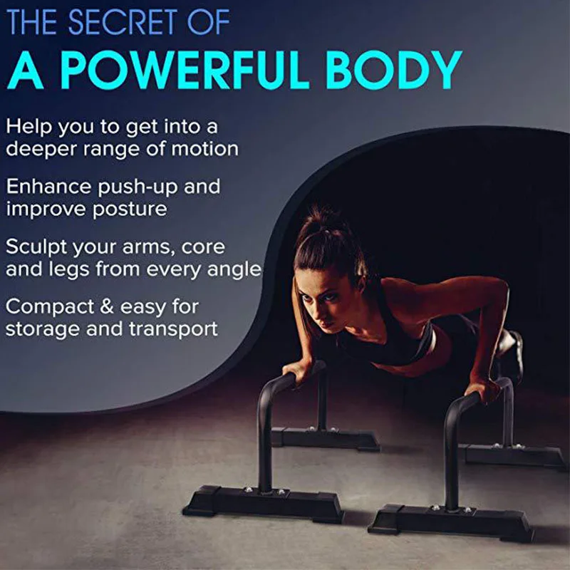 Gym strength training Parallette Equalizer Bar Stand Steel DIP Bar Push-up Bracket Chin up DIP Push up Parallel Bars