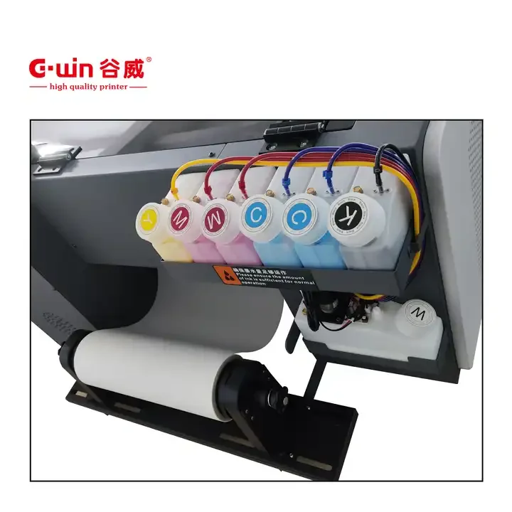 Gwin 7 Colors XP600 Dual head T-Shirt Printing Machine 30cm A3 DTF Printer with Powder Shaker and Dryer