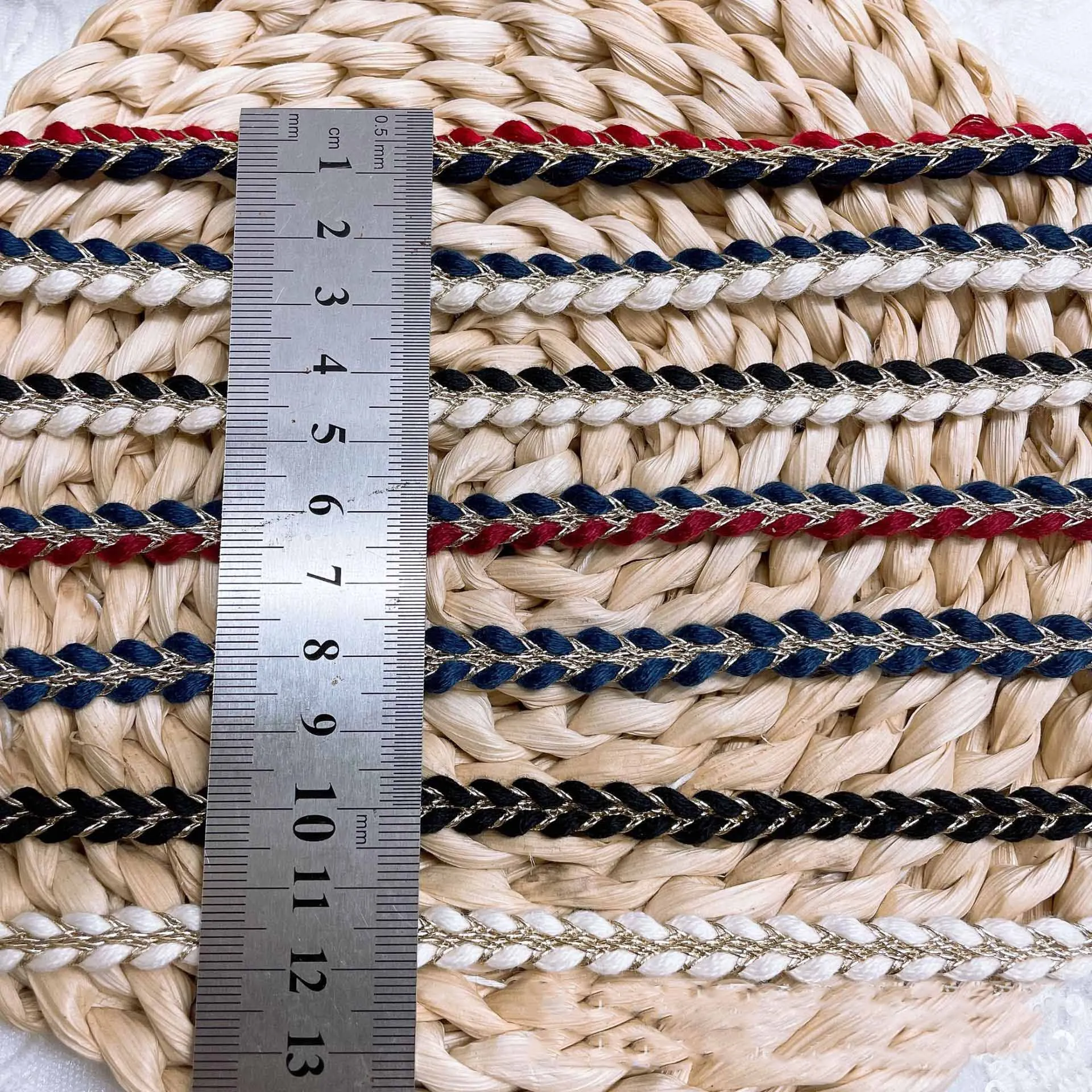 JFL016 Small Fragrant Wind Braided Non-elastic Soft Skin-friendly Two-color Rope Braid Clothing Bags Decorative Webbing Access