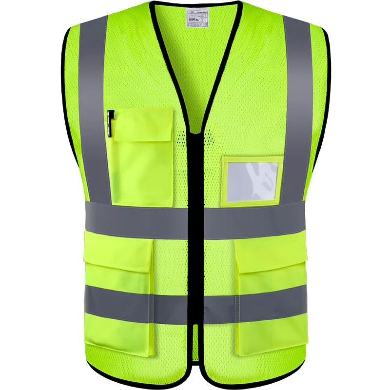 
High Waterproof Lightweight Silver security safety company logo running best reflective workers building reflective vests 