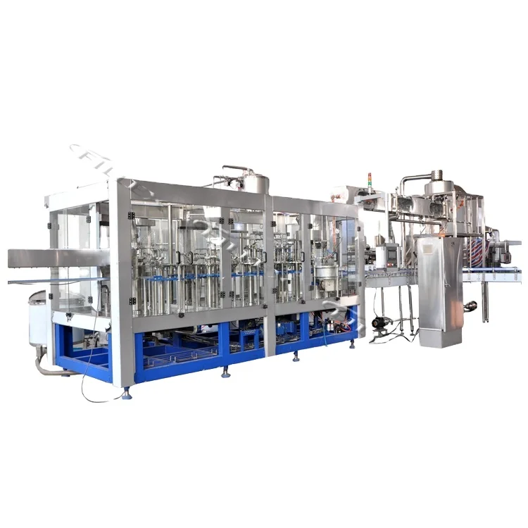 Automatic 4 in 1 Monoblock Pulp fruit Juice Filling Machine for PET Bottles