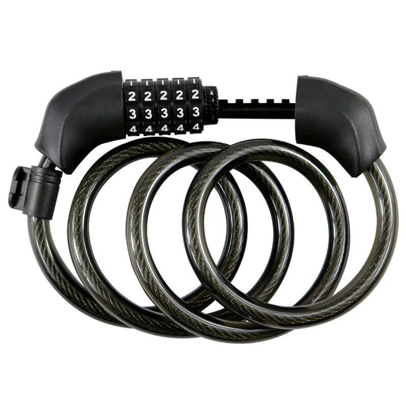 SENDE Bike steel cable Lock with 5-Digit Resettable Number Mounting Bracket Combination Coiling Cable Lock for Bicycle Outdoors