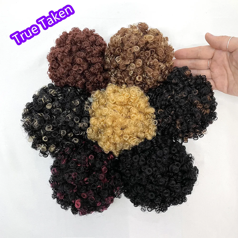Vivian one or two pieces in one pack marley kinky hair buns afro coily puff drawstring ponytail girl kids