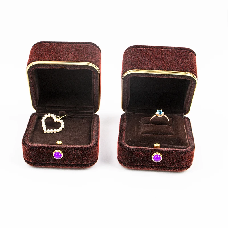 Коробка кольца ювелирных изделий ожерелья бархата Китая упаковывая с ценами по прейскуранту завода-изготовителя