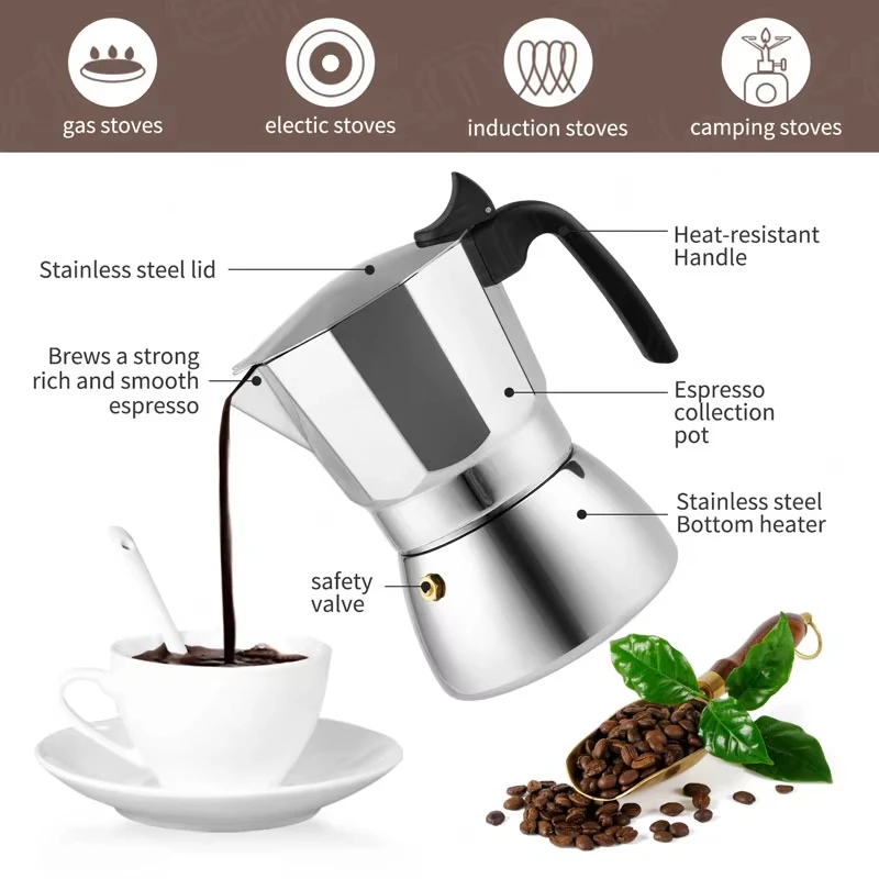4/6 чашки высококачественные алюминиевые итальянские Cafetera кофеварка для кофе эспрессо Мока горшки