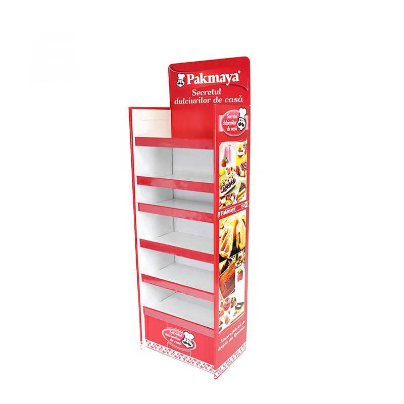Recyclable Carton Paper Floor Stand Custom Printing Retail Cardboard Floor Display Stand