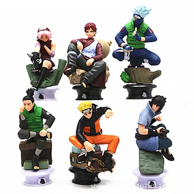 3D Anime figures Sasuke Gaara Ninjaed Model PVC action figures doll toy for kids gifts cake topper and decoration