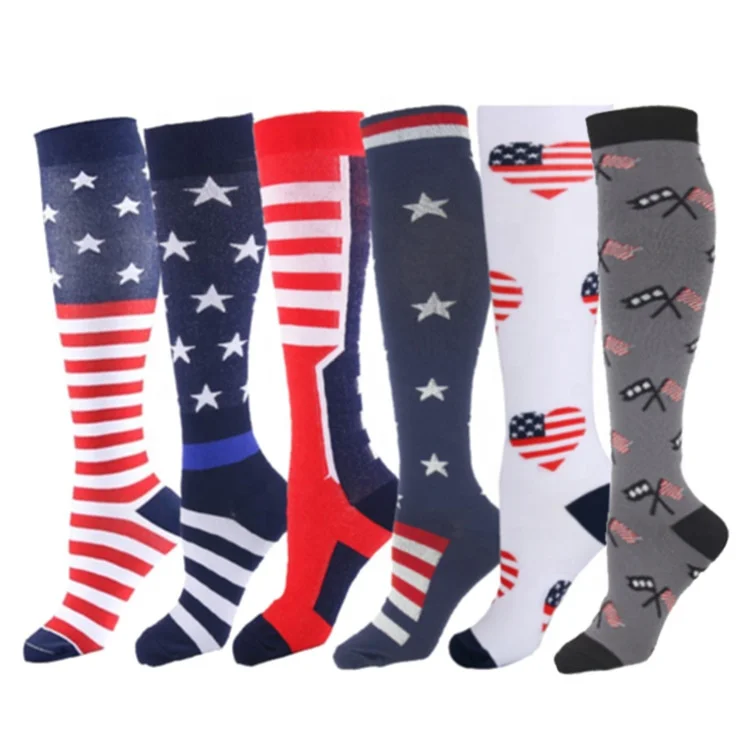 USA Flag Compression Sock-Compression Sock For Women and Men Circulation -Best for Running,Nursing,Athletic Sports