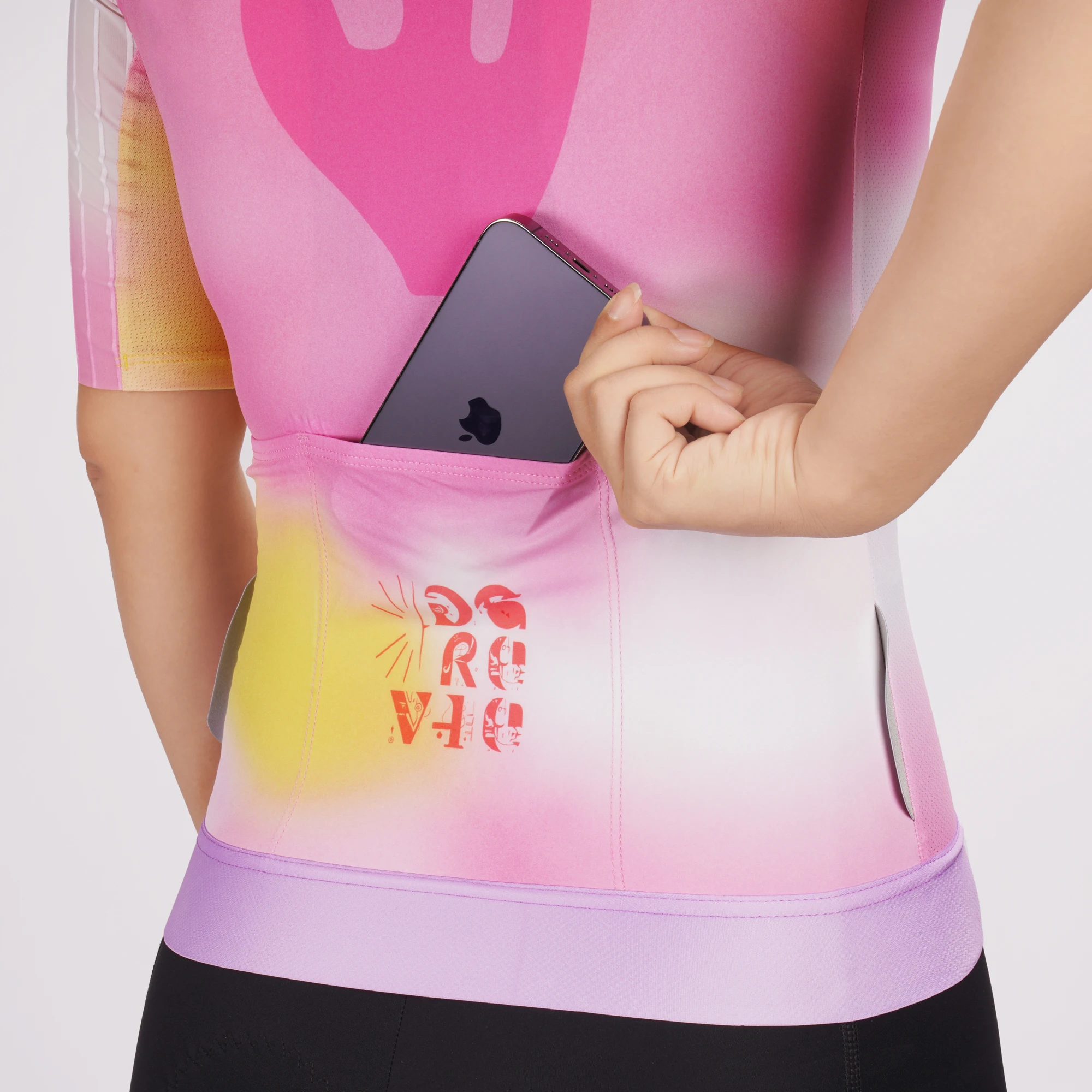 Darevie Custom Laser Cut Aero Sleeves Cycling Outfit Top Level Bicycle Clothes Pink Color Lady Bike Jersey Female Cycling Shirt