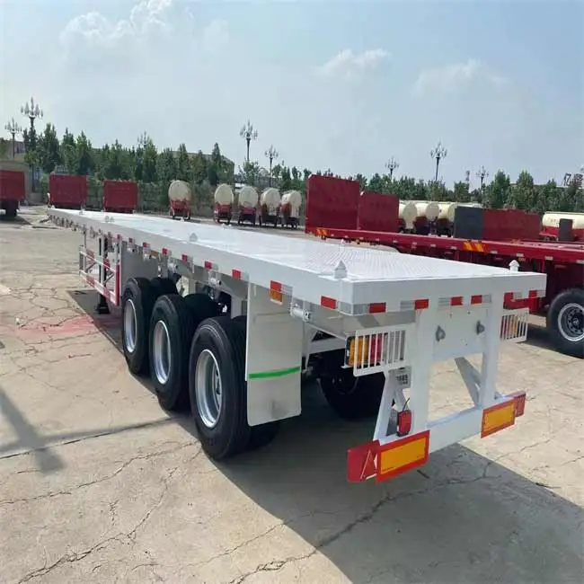 Chinese Semi Trailers 40ft Flat Bed Chassis Semi Container Trailer Flat Bed Trailer