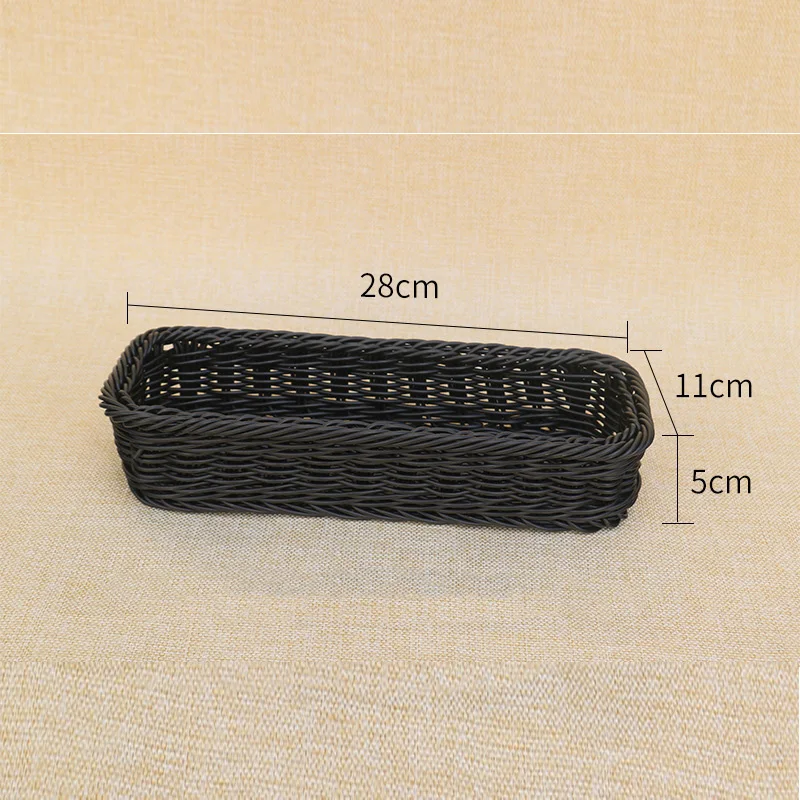 New Handmade Craft Cutlery Kitchen Cutlery Basket Wholesale Rectangle Rattan Basket For Kitchen Table, Cabinet, Pantry
