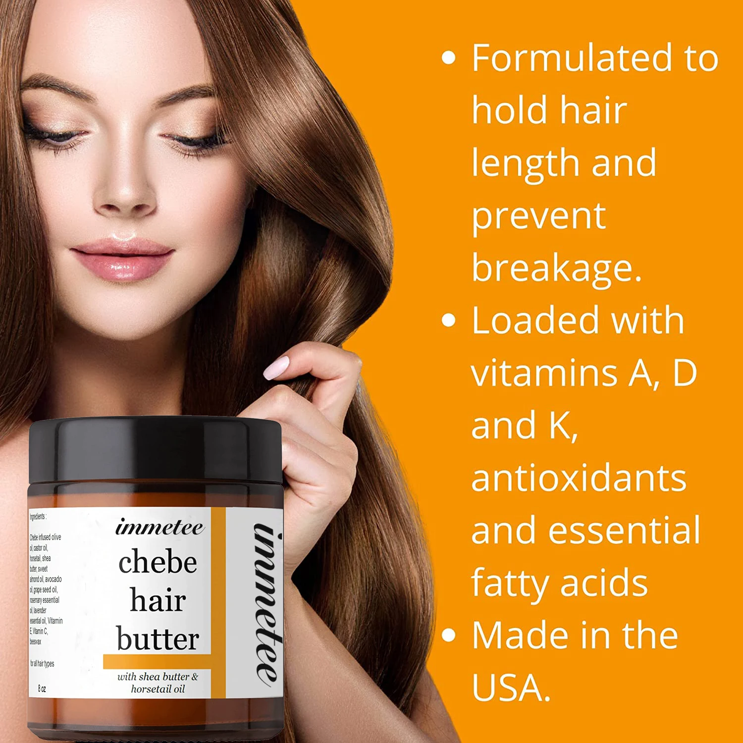 Private Label Custom Chebe Hair Butter Organic Shea Butter Hair Thickening Chebe Powder Hair Growth Butter