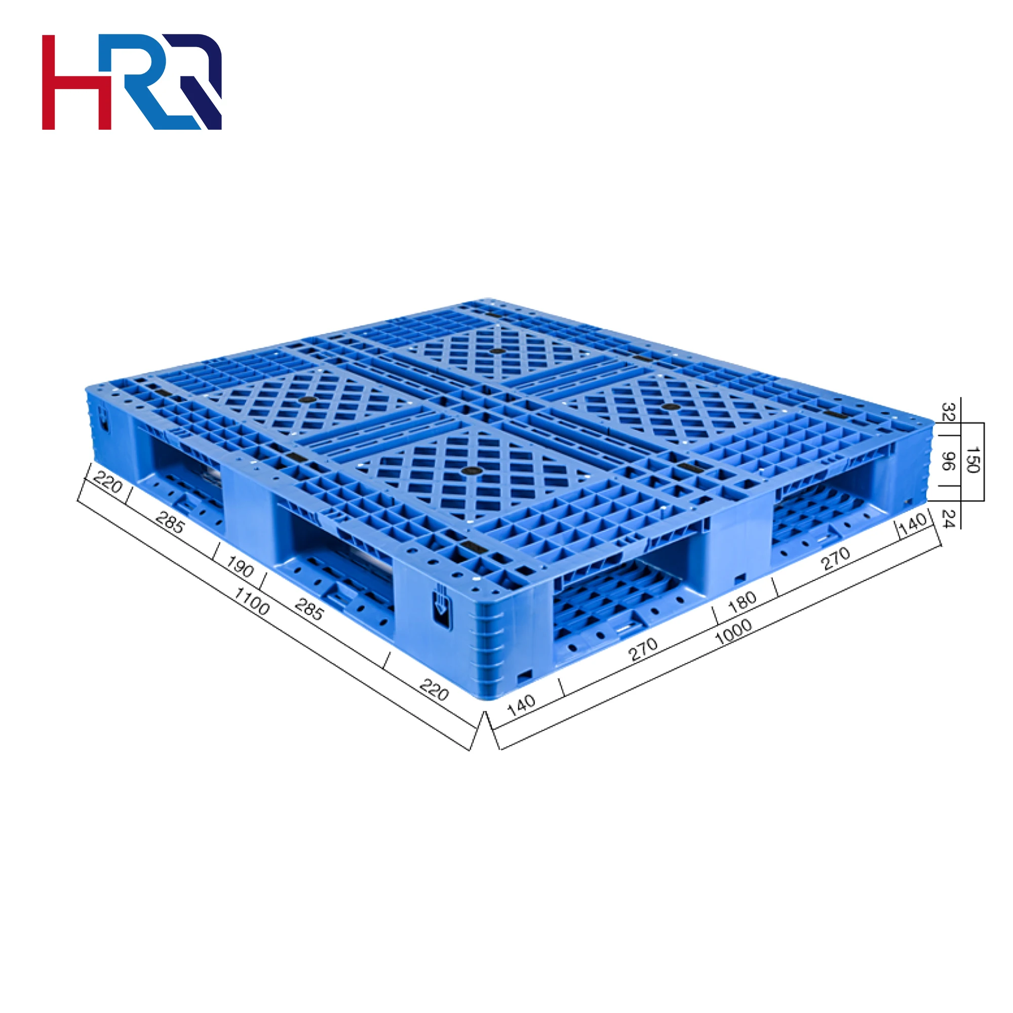 Export to Europe High Quality Heavy Storage Stackable Plastic Industry Sales of Double Sided Plastic Pallets