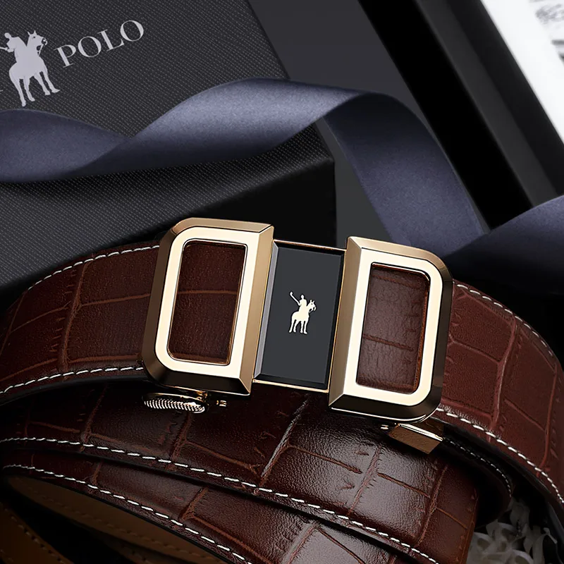 Ремень WILLIAMPOLO мужской из натуральной воловьей кожи, с автоматической пряжкой, шириной 3,5 см