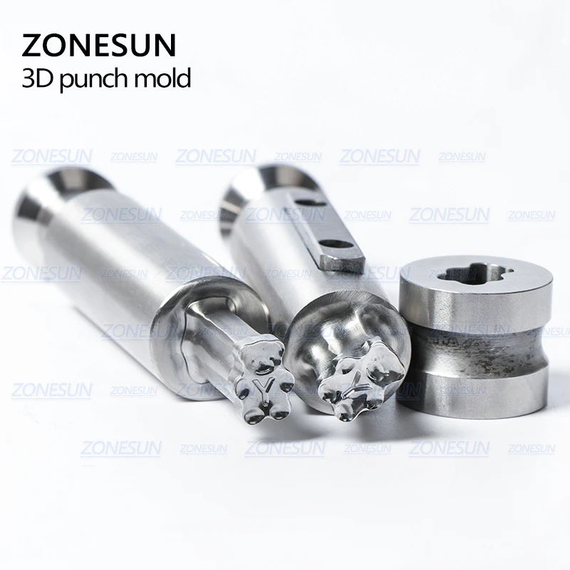 ZONESUN Bear Rotary Tablet Pill Press Die Candy Punch Die Set Custom Logo Punch Die Cast Pill Press For Tablet TDP Machine
