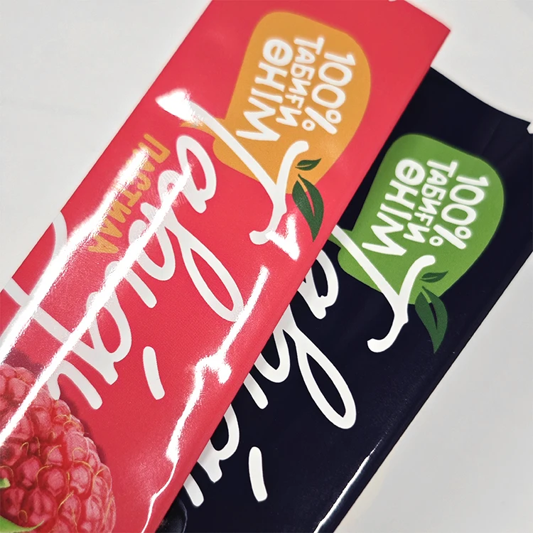 Custom glossy aluminum foil heat sealable food grade mini individual stick sachet bag for powder packaging bag