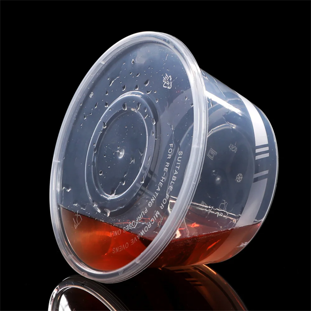 300ML Round plastic food storage container with lids disposable food container box