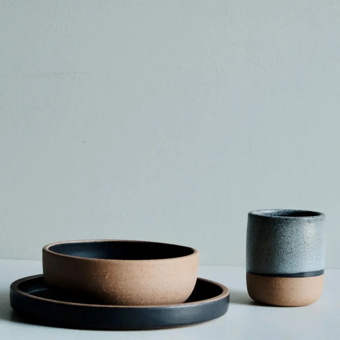 New Arrival Double Color Design Mini Espresso Coffee Tea Mug Matte Stoneware Mug Without Handle