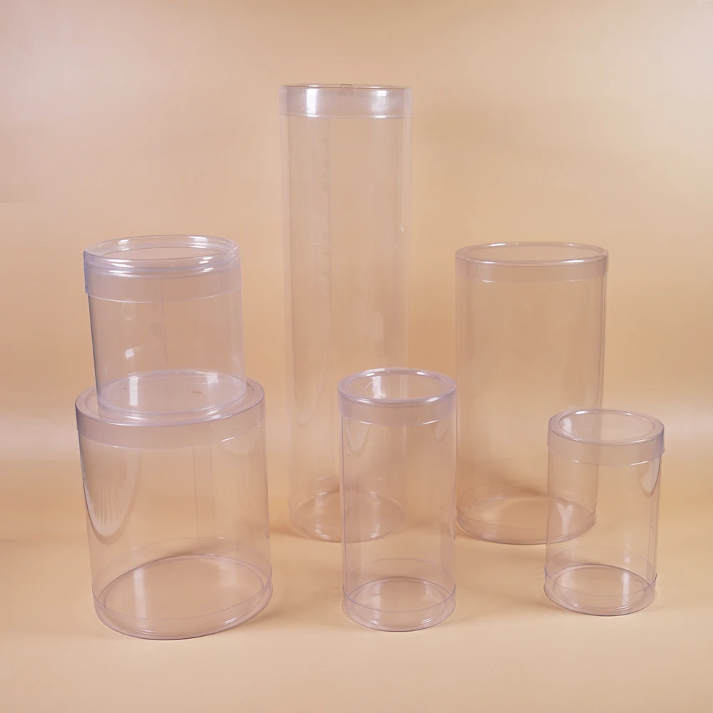 Контейнеры для пластиковых цилиндров на заказ прозрачная Экологически чистая цилиндрическая трубка пластиковая упаковка