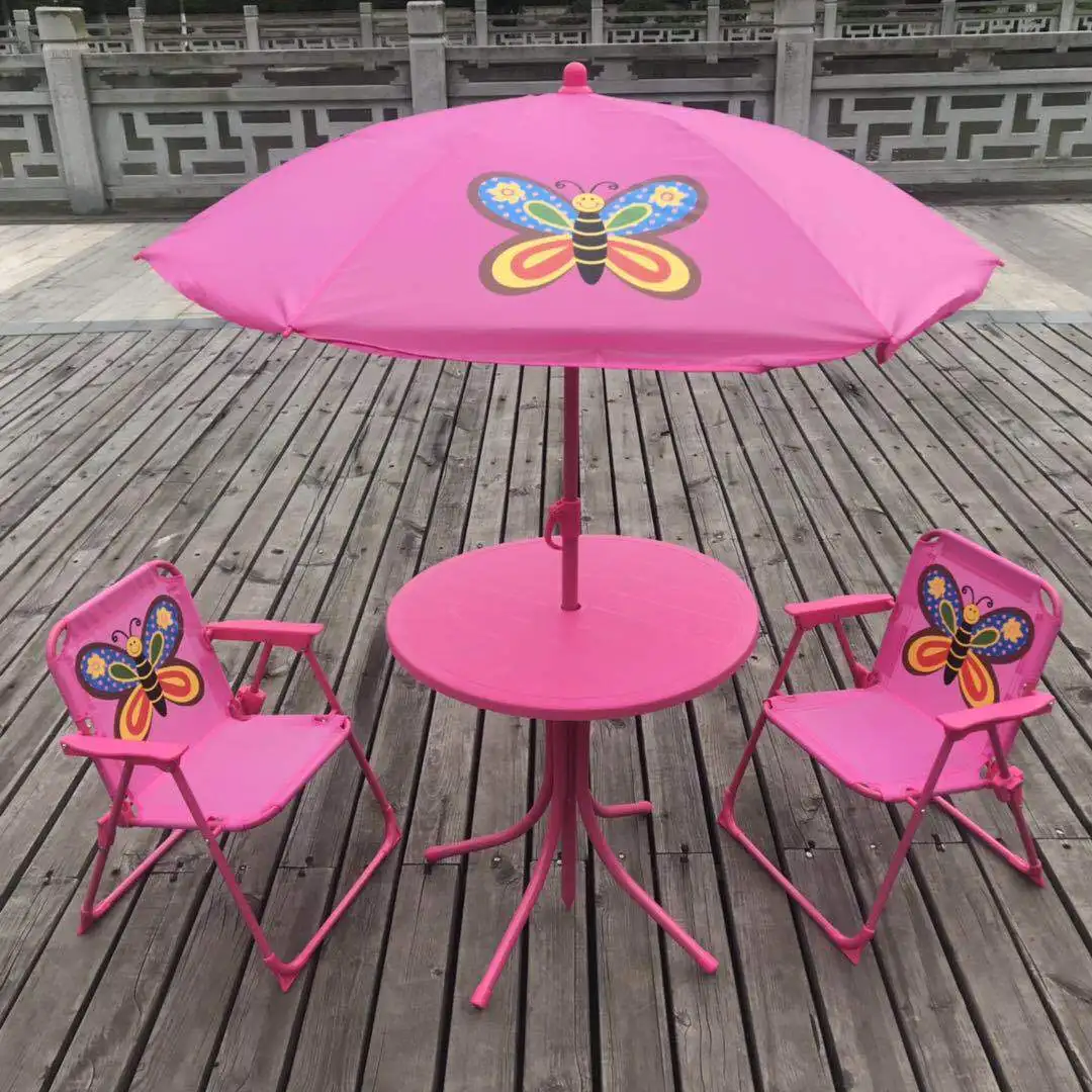 Hot selling kids folding chair umbrella and table used for garden and beach