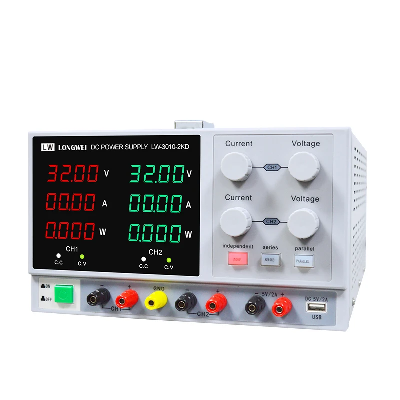 LW30102KD Longwei 30V 10A DC Regulated Power USB Interface Adjustable Switching Lab Testing Variable Dc Power Supply