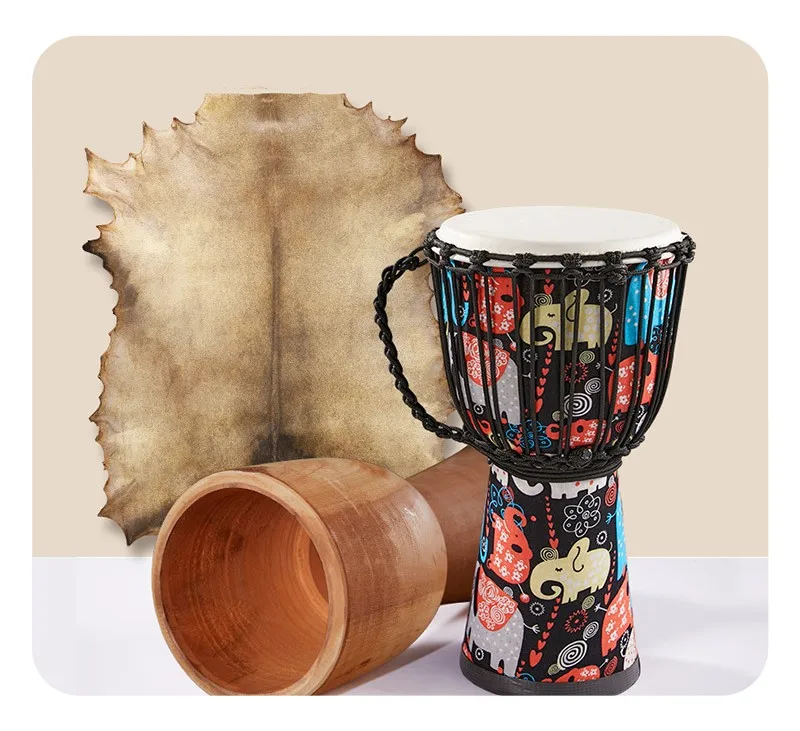 JELO SLG-AD-10-1 8-дюймовая Заводская поставка djembe Африканский барабан из козьей кожи Профессиональный Большой для детей