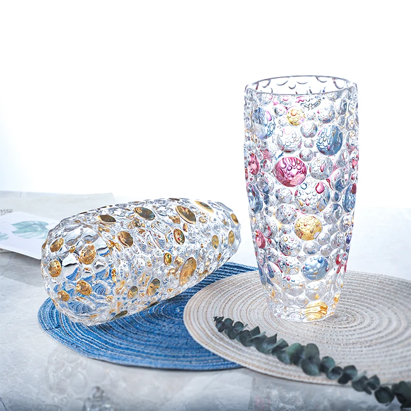 luxury bottle creative modern flower glass vase glass & crystal vases  for flowers