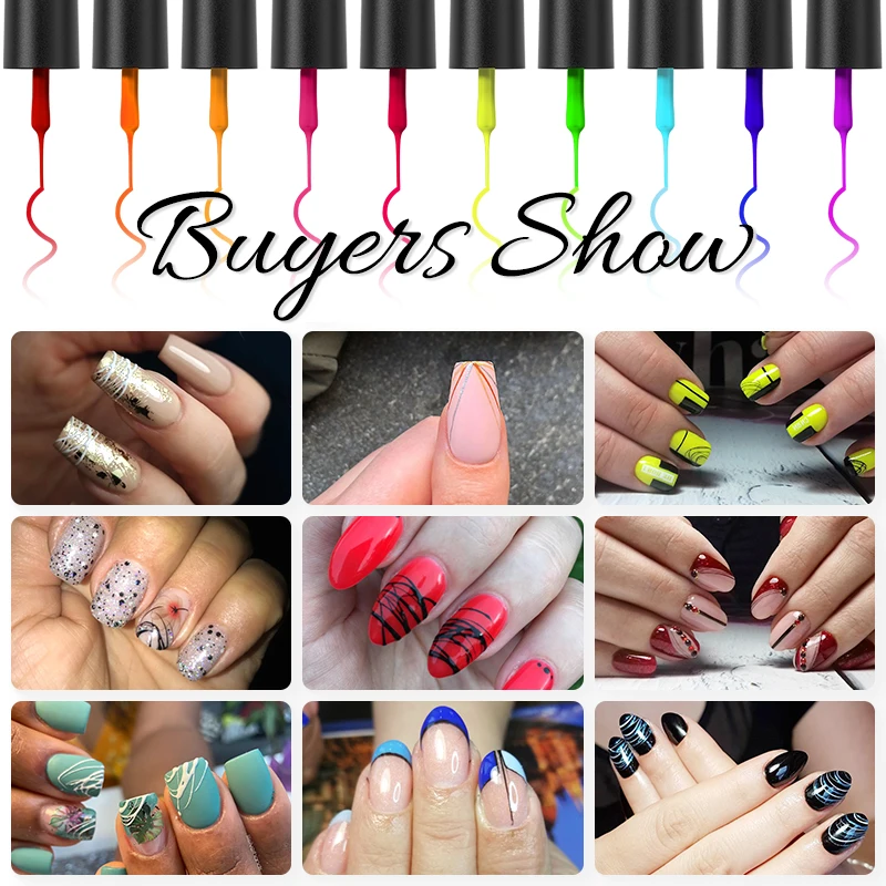 Rosalind oem private label manicure resin gel varnish lacquer wholesale uv lamp curing 10pcs liner gel polish set for nails art