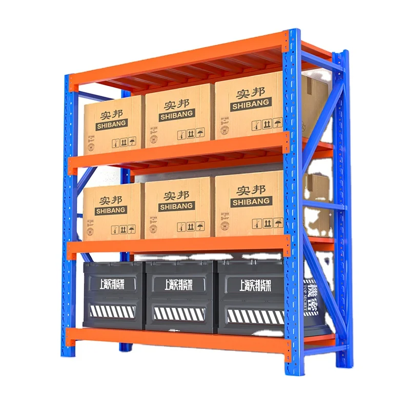 In Stock 4 tier metal stacking storage racks shelving units for warehouse home office garage