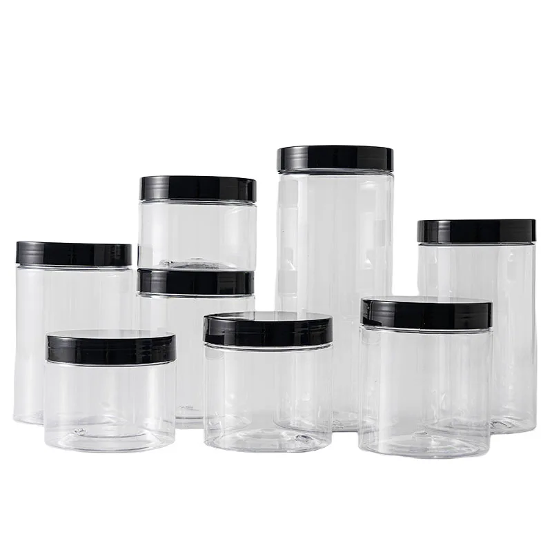 250ml  8 oz plastic jars with lids  500ml  Food Containers PET Plastic Honey packaging bottles jar